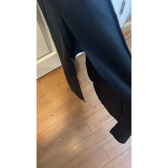 Terea By Andrea Pitter Black 100% Tencel Shirt Dress XXL MIDI 3/4 Sleeves Pocket - Picture 11 of 11